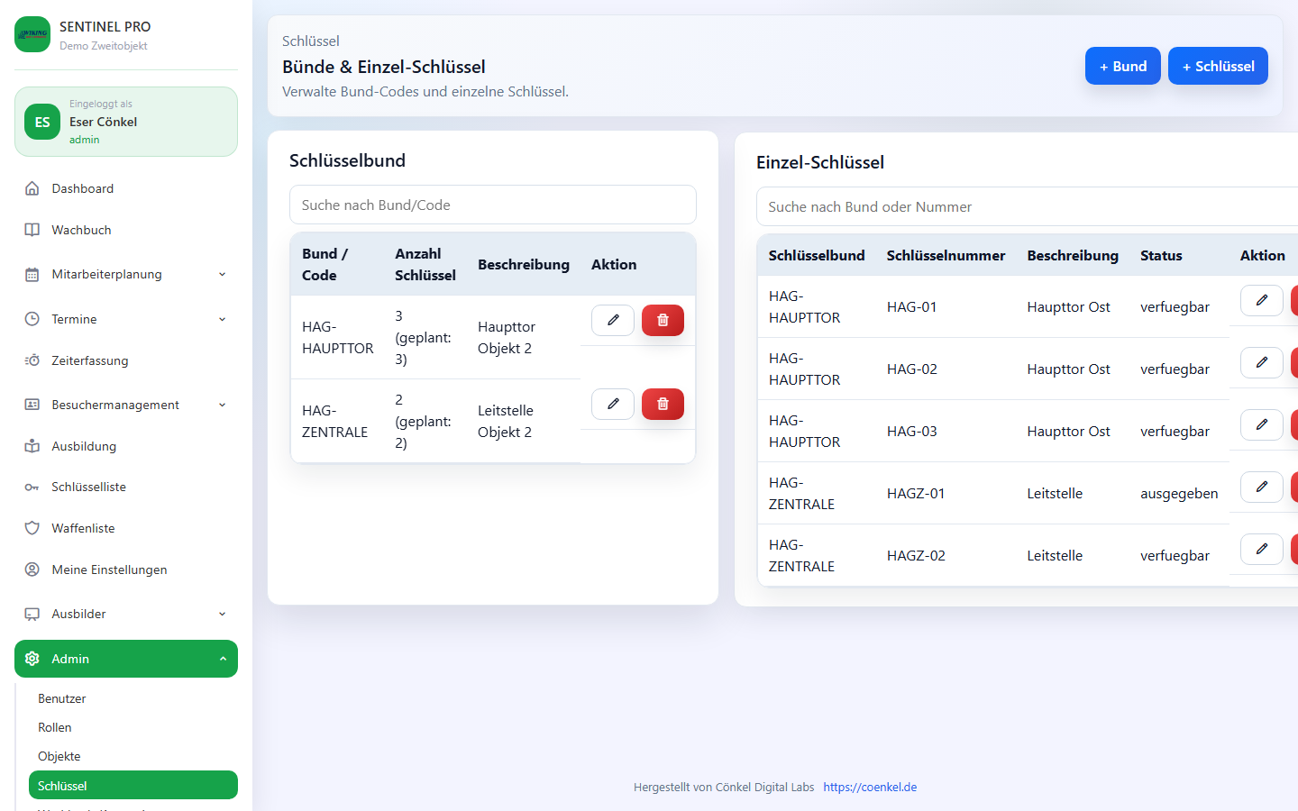 Schlüssel-Stammdaten