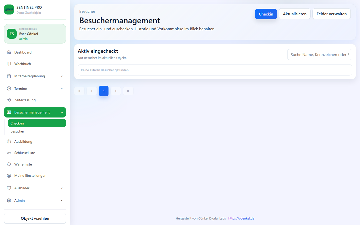 Besuchermanagement aktiv