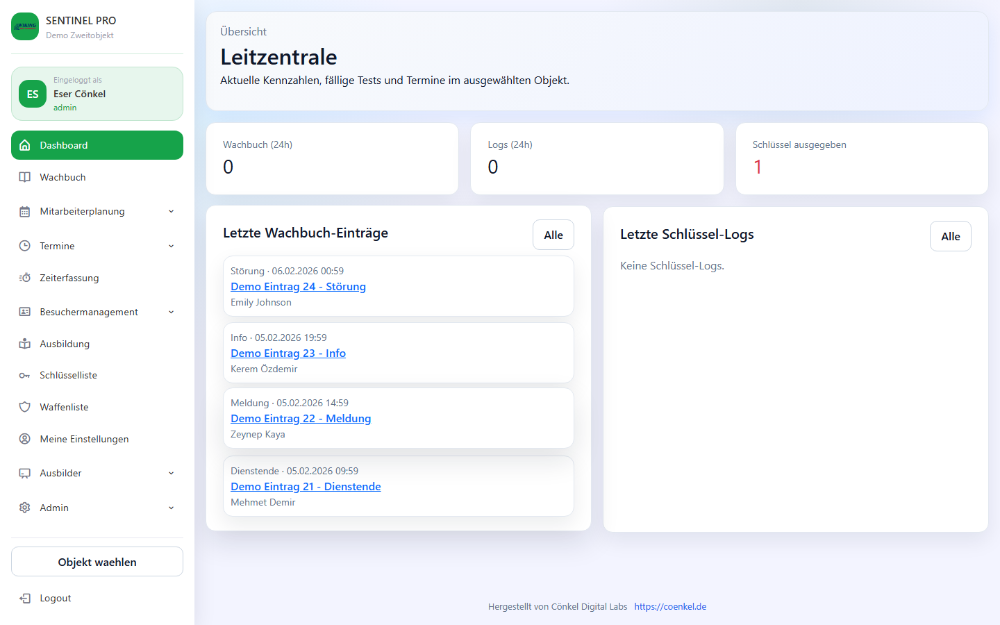 Leitzentrale & Login